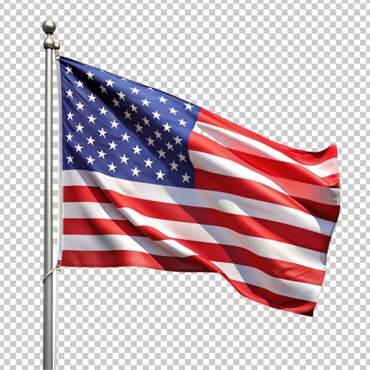 bandera nacional de los Estados Unidos en fondo blanco