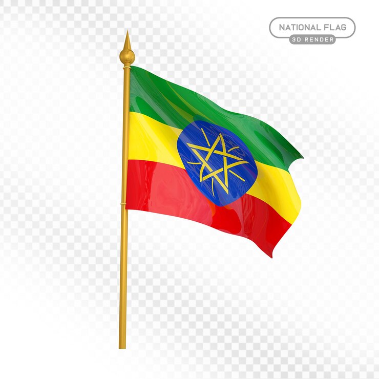 PSD bandera nacional de etiopía en 3d