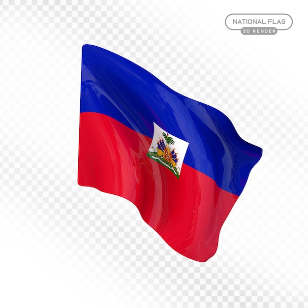 Bandera nacional de Haití en 3D