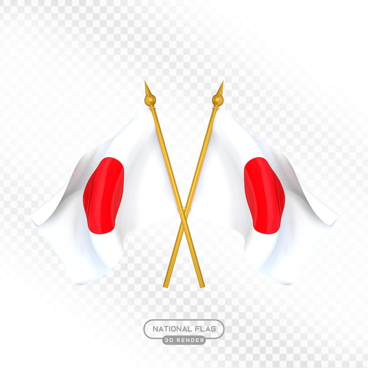 PSD bandera nacional japonesa en 3d