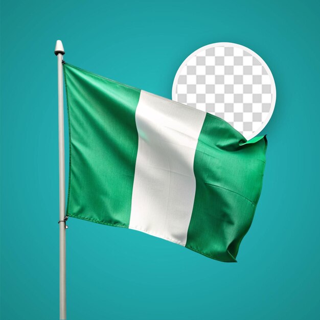 PSD bandera nacional de nigeria aislado fondo blanco 3d