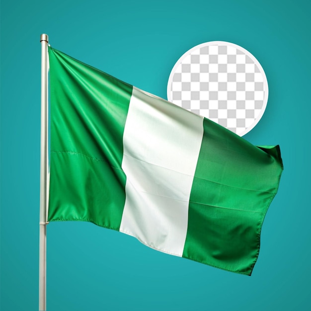 Bandera nacional de nigeria aislado fondo blanco 3d