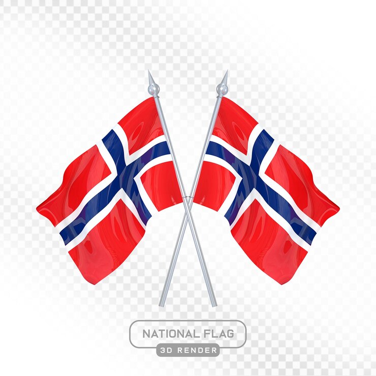 PSD bandera nacional de noruega en 3d