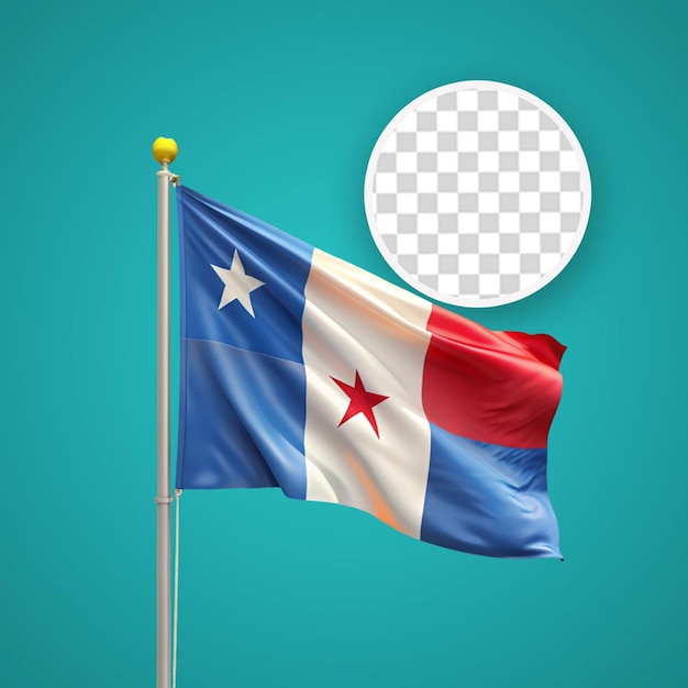 PSD bandera nacional de panamá aislado 3d