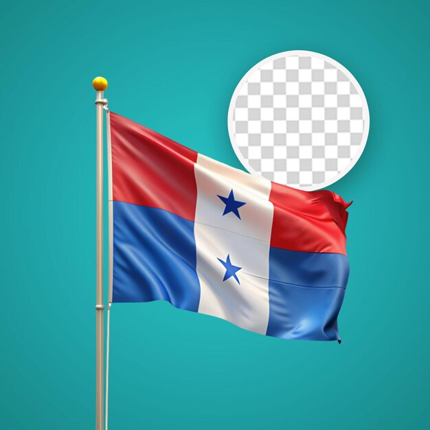 PSD bandera nacional de panamá aislado 3d