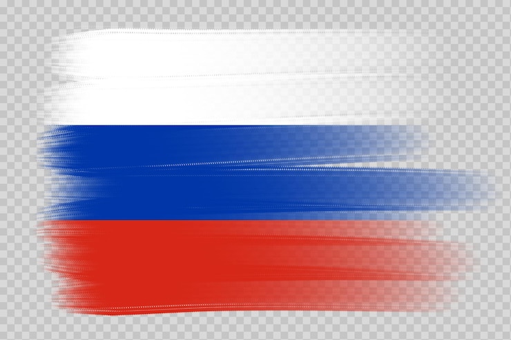 PSD bandera nacional de rusia plantilla de diseño transparente bandera de rusia trazo de pincel bandera psd transparente