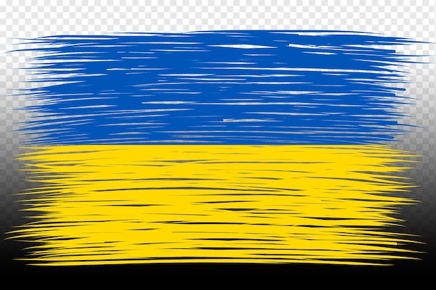 bandera nacional de Ucrania plantilla de diseño transparente bandera de Ucrania bandera de trazo de pincel