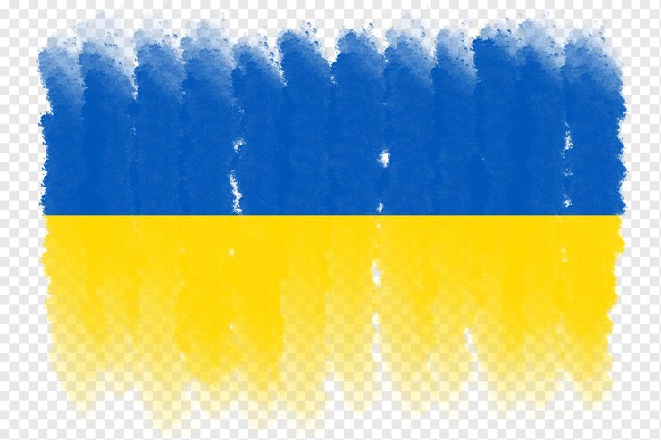 PSD bandera nacional de ucrania plantilla de diseño transparente bandera de ucrania bandera de trazo de pincel