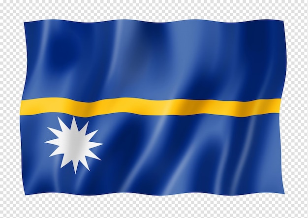 Bandera de nauru aislado en blanco