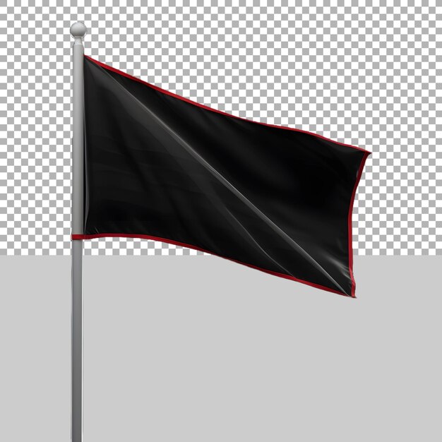 PSD bandera negra sobre fondo transparente generada por ai