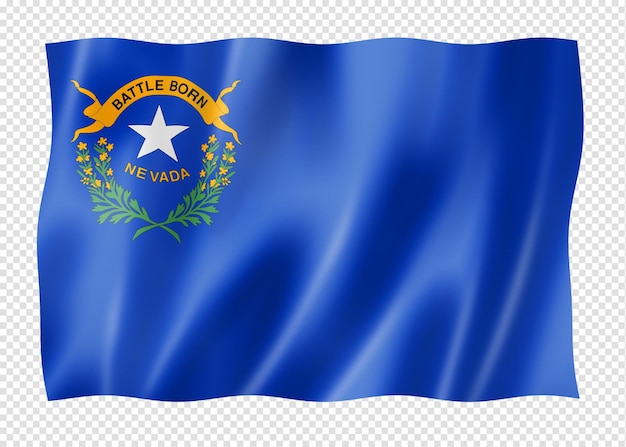 PSD bandera de nevada estados unidos ondeando colección de pancartas ilustración 3d