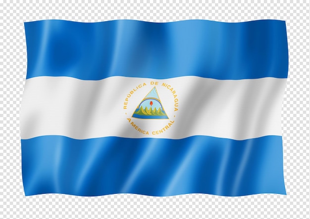 Bandera de nicaragua aislado en blanco