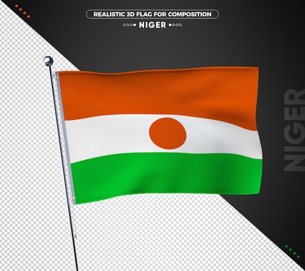 Bandera de niger con textura realista