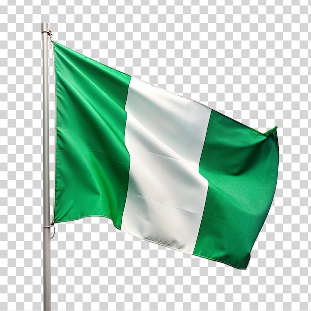 PSD una bandera de nigeria en un fondo transparente