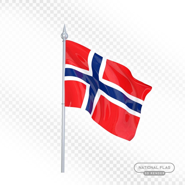 PSD bandera noruega en 3d