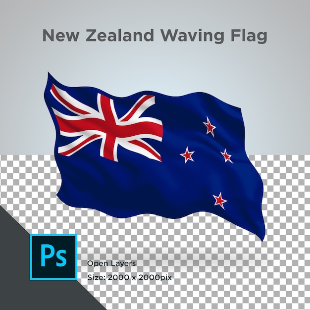 Bandera de Nueva Zelanda Diseño de onda transparente