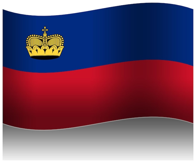 PSD bandera ondulada de liechtenstein modelo 3d