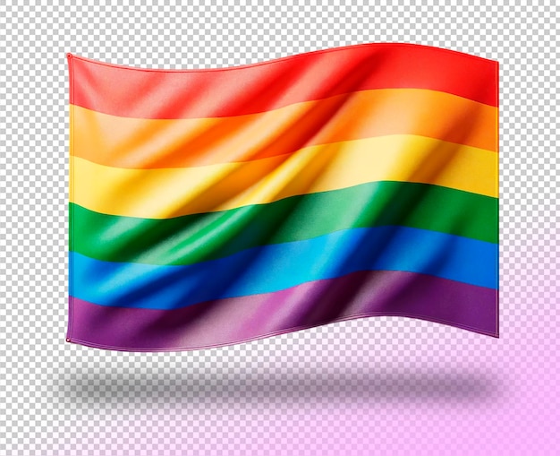 Bandera del orgullo lgbt del arco iris psd sobre un fondo transparente