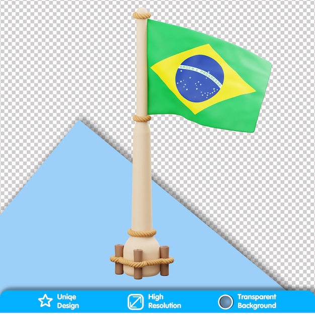 PSD bandera de país 3d bandera de brasil