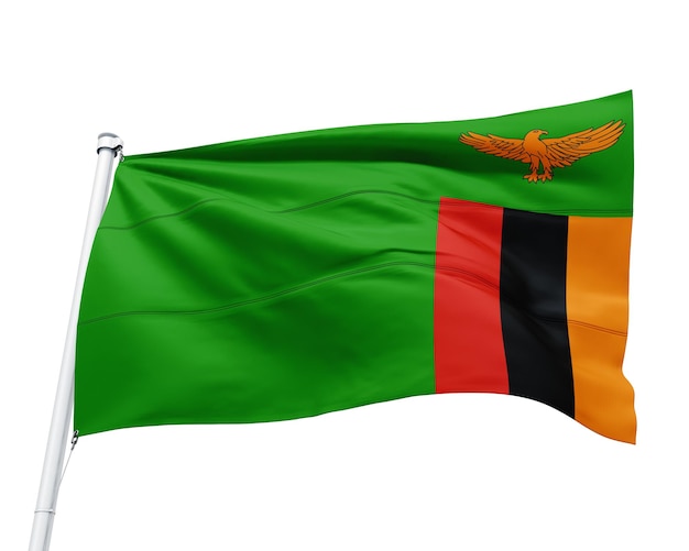 Bandera del país africano de zambia