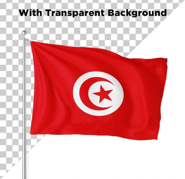 Bandera del país de Túnez PNG PSD aislado en un fondo transparente