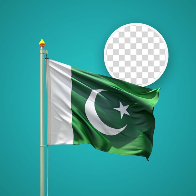 PSD una bandera de pakistán en un fondo transparente