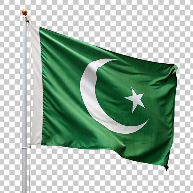 Bandera de pakistán renderizado en tres dimensiones aislado en un fondo transparente