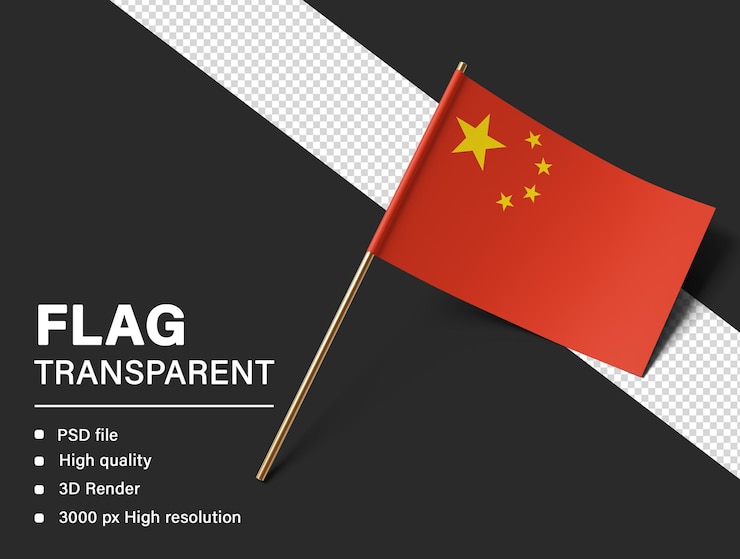 PSD bandera del perú en 3d aislada sobre un fondo transparente