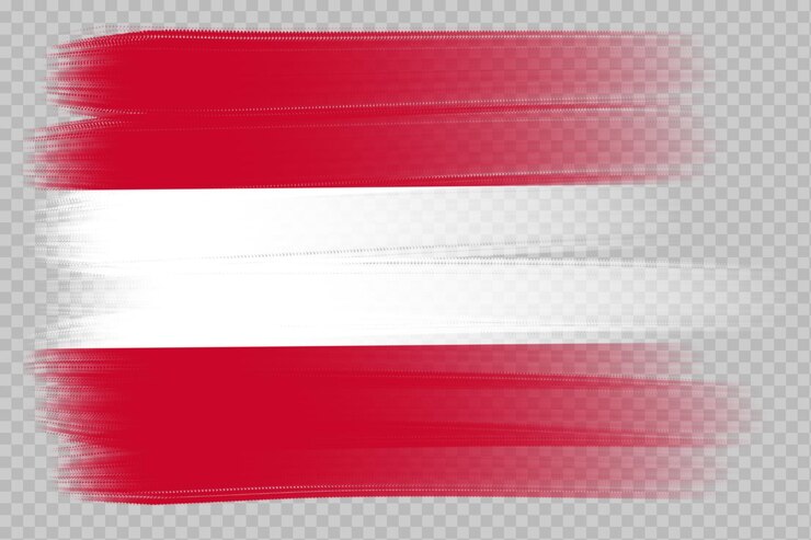 PSD bandera de pincel austria fondo transparente elemento de plantilla de diseño de bandera de acuarela de pincel de austria