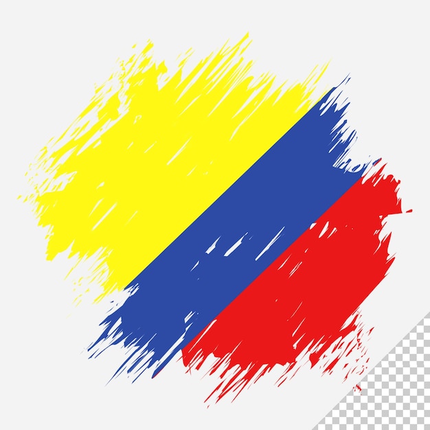 PSD bandera de pincel colombia fondo transparente diseño de bandera de acuarela de pincel de colombia
