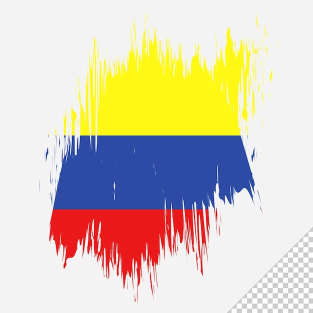 PSD bandera de pincel colombia fondo transparente diseño de bandera de acuarela de pincel de colombia