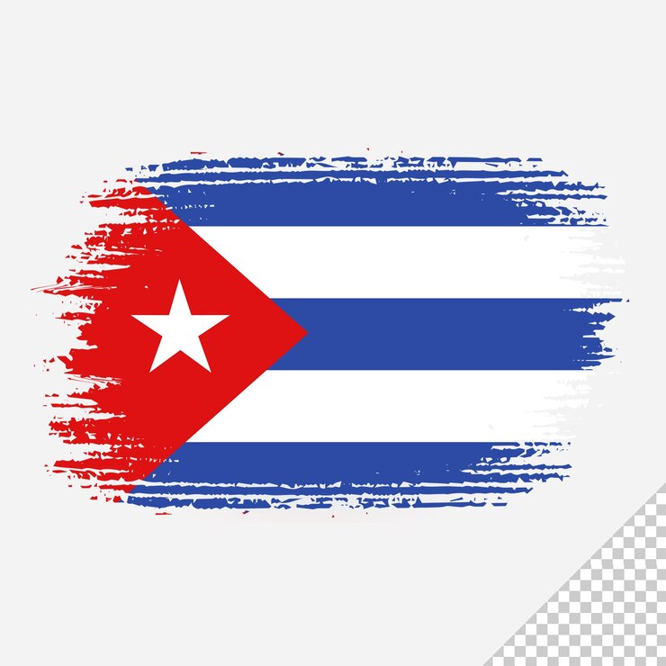 PSD bandera de pincel cuba fondo transparente elemento de plantilla de diseño de bandera de acuarela de pincel de cuba