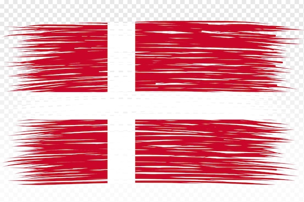 bandera de pincel Dinamarca fondo transparente Dinamarca pincel acuarela elemento de plantilla de diseño de la bandera
