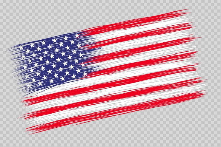 PSD bandera de pincel estados unidos de américa fondo transparente de la bandera de los ee.uu. elemento de plantilla de diseño de la pincel