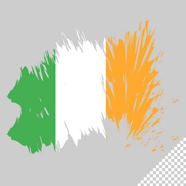 bandera de pincel irlanda fondo transparente pincel de irlanda elemento de plantilla de diseño de bandera de acuarela
