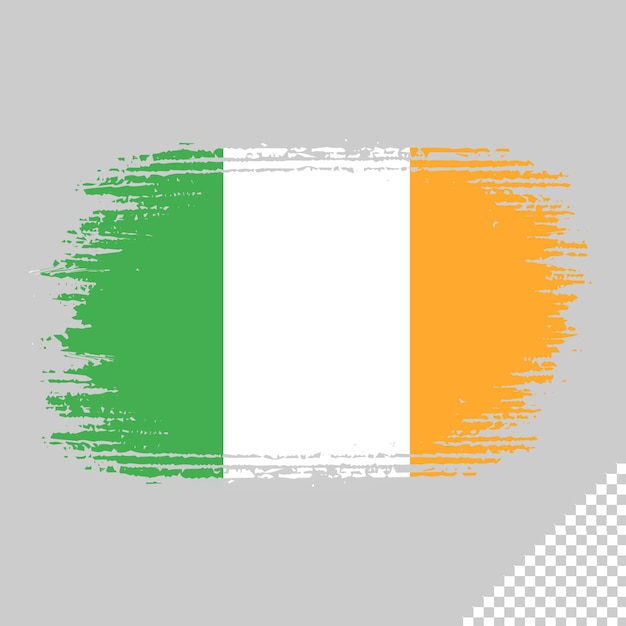 bandera de pincel irlanda fondo transparente pincel de irlanda elemento de plantilla de diseño de bandera de acuarela