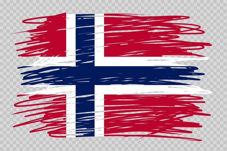PSD bandera del pincel noruega fondo transparente noruega pincel acuarela elemento de plantilla de diseño de la bandera