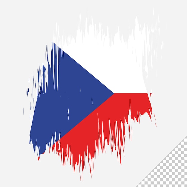bandera de pincel república checa fondo transparente diseño de bandera de acuarela de pincel de república checa