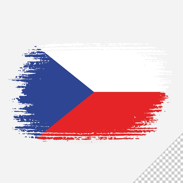 bandera de pincel república checa fondo transparente diseño de bandera de acuarela de pincel de república checa