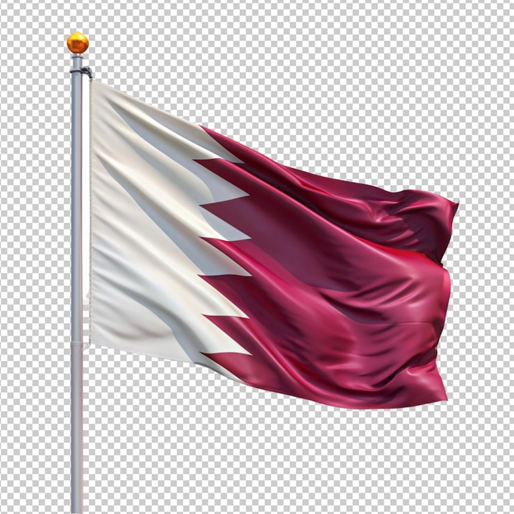 PSD bandera de qatar sobre un fondo transparente