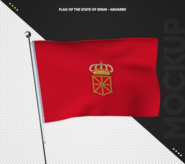 Bandera realista en 3d de navarra Archivo PSD Premium