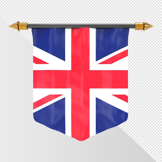 PSD bandera, de, reino unido, 3d, render