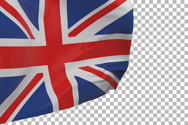 Bandera de Reino Unido aislada. Bandera que agita. Bandera nacional del reino unido