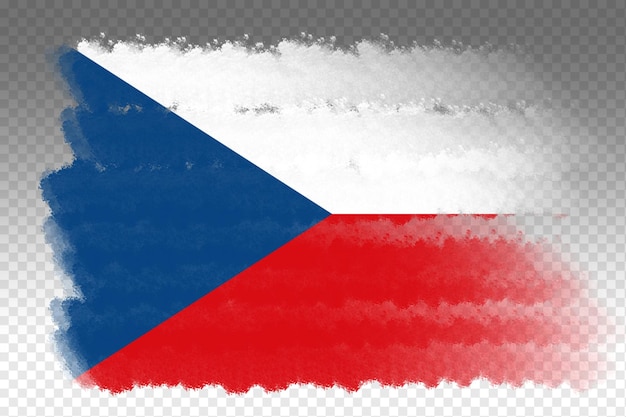 Bandera de la República Checa fondo transparente Elemento de plantilla de diseño de la bandera de la República checa con trazo de pincel
