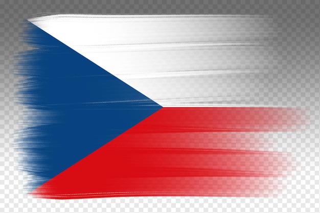 Bandera de la República Checa fondo transparente Elemento de plantilla de diseño de la bandera de la República checa con trazo de pincel