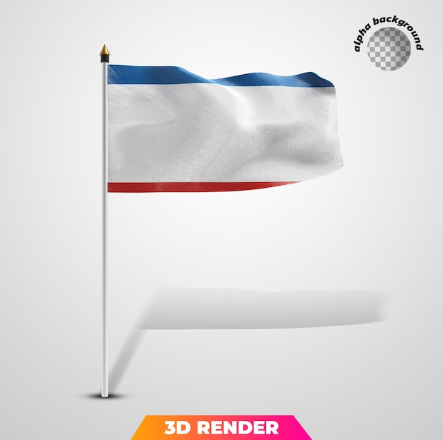 Bandera de la república de crimea 3d rendering