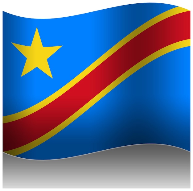 PSD la bandera de la república democrática del congo en 3d