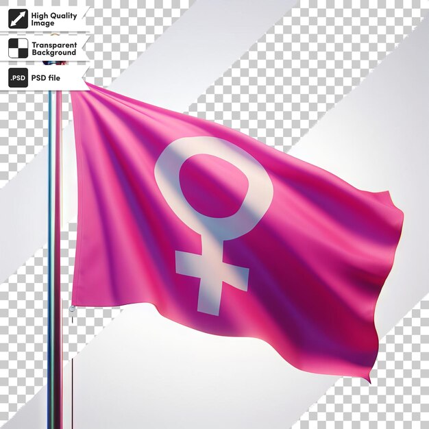 PSD una bandera rosa con el número 6 en ella