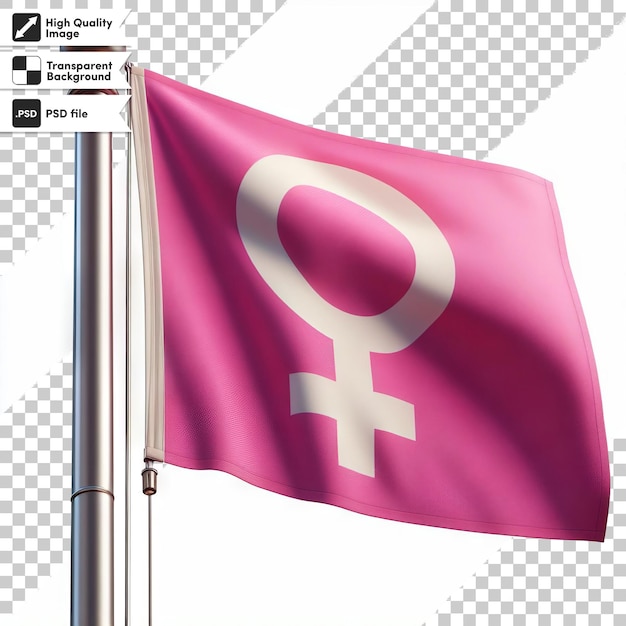 PSD una bandera rosa con un símbolo que dice q1 en él