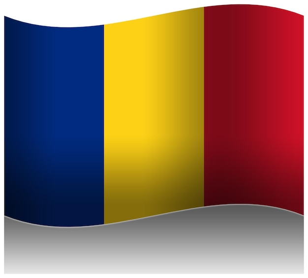 PSD la bandera de rumania en 3d